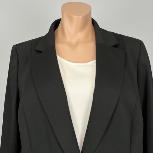 Kasper Womens Plus Black Notch Collar Blazer Zip Cuffs Single Button size 22W - Picture 2 of 13